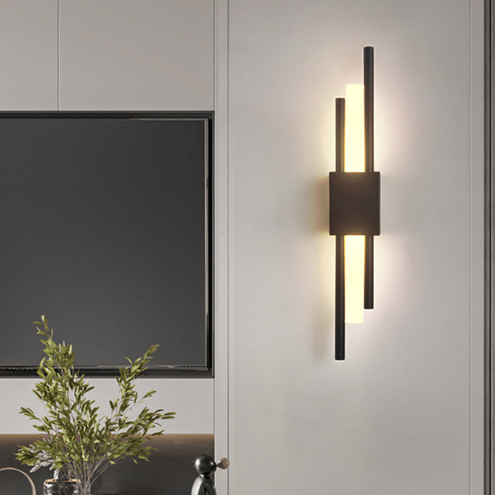 Modern Black and Gold Wall Sconce | LED Indoor Lighting Fixture
