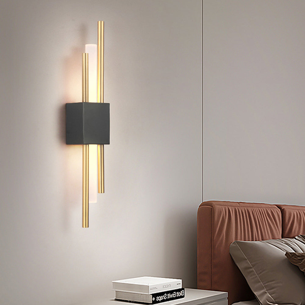 Modern Black and Gold Wall Sconce | LED Indoor Lighting Fixture