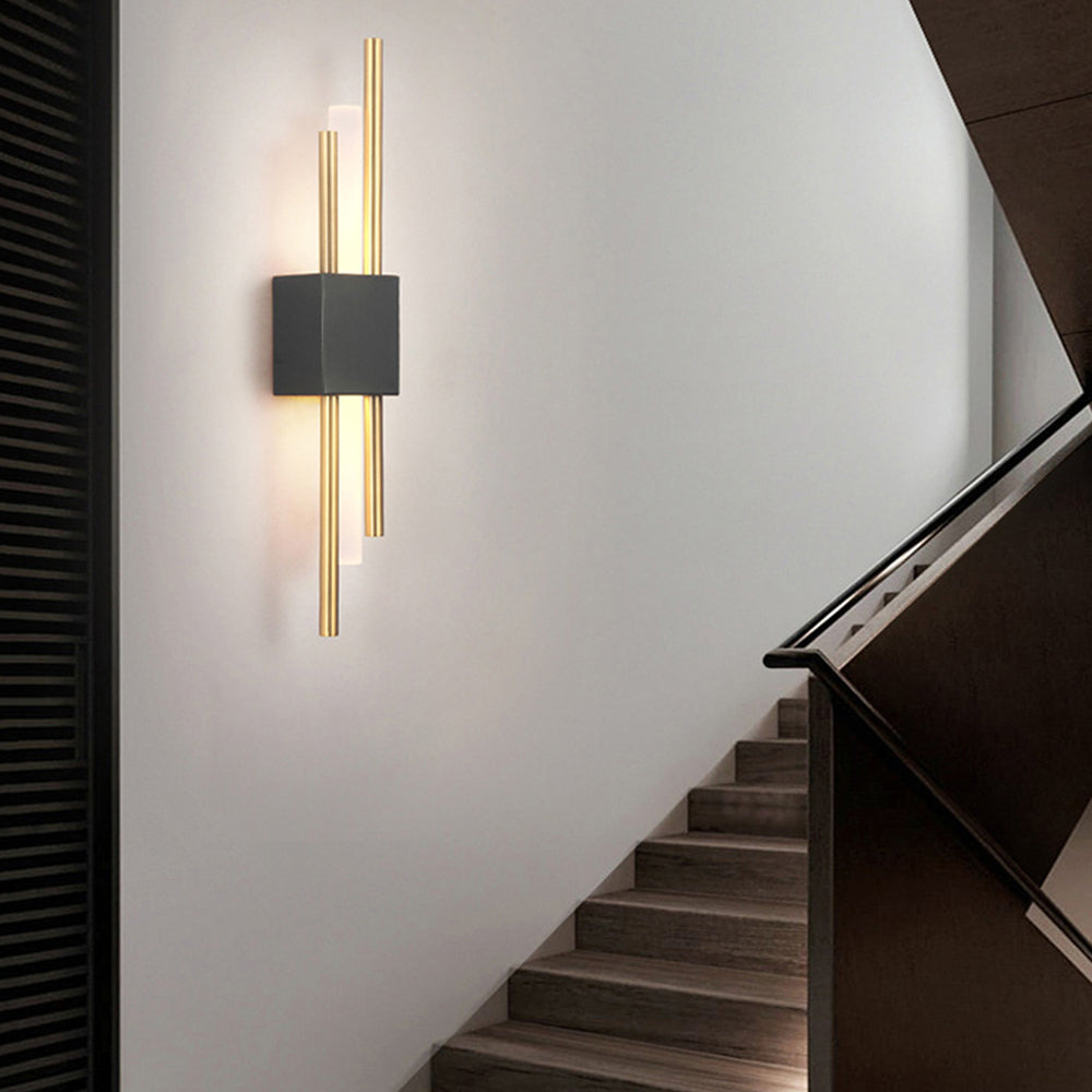 Modern Black and Gold Wall Sconce | LED Indoor Lighting Fixture
