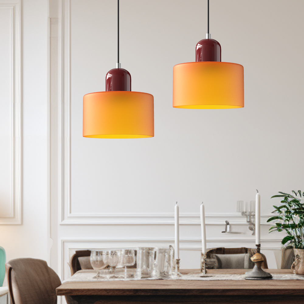 Bauhaus Pendant Light | Modern Geometric Colorful Glass Lamp