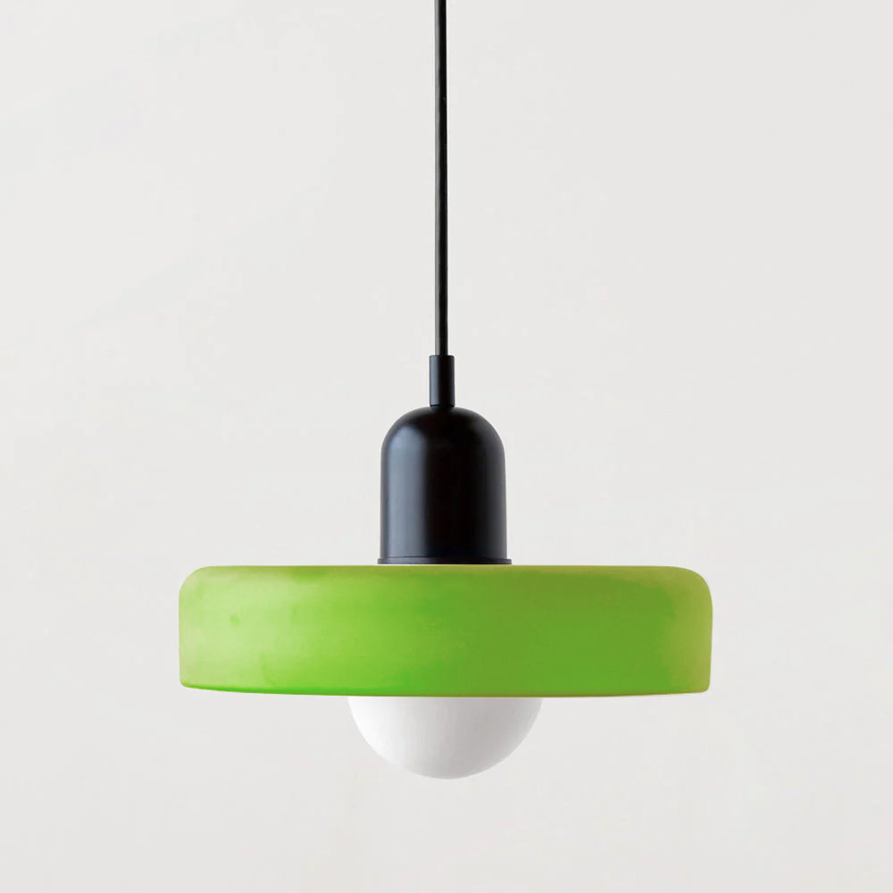 Bauhaus Colored Glass Pendant | Modern Cylindrical Ceiling Light