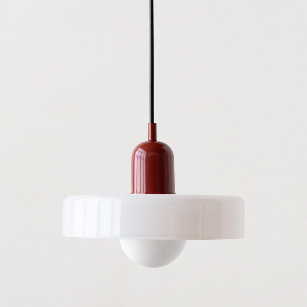 Bauhaus Colored Glass Pendant | Modern Cylindrical Ceiling Light