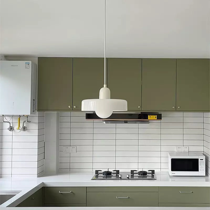 Bauhaus Colored Glass Pendant | Modern Cylindrical Ceiling Light