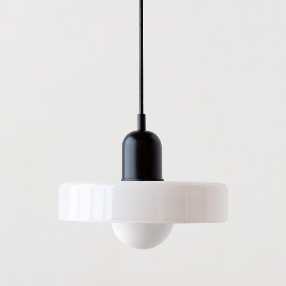 Bauhaus Colored Glass Pendant | Modern Cylindrical Ceiling Light