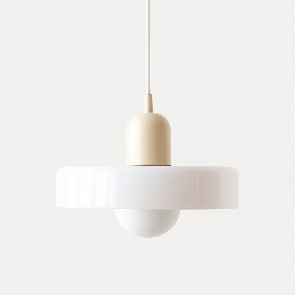 Bauhaus Colored Glass Pendant | Modern Cylindrical Ceiling Light