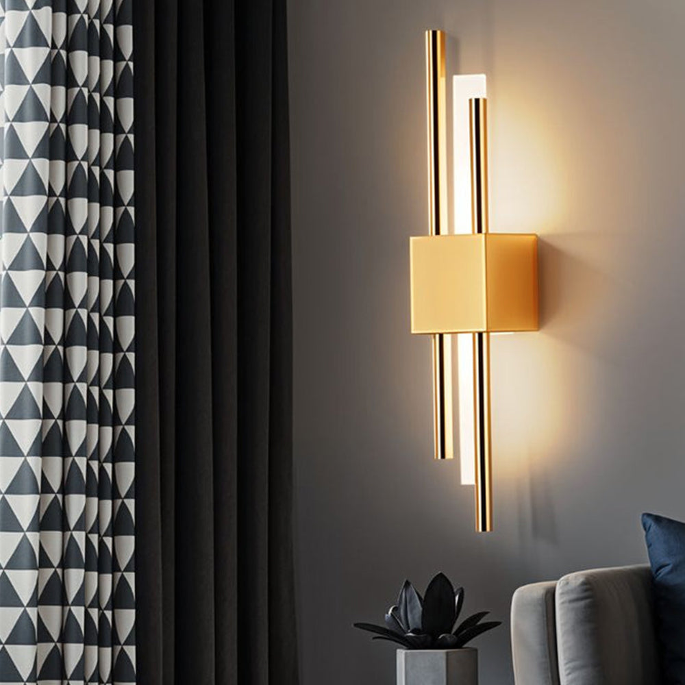 Modern Black and Gold Wall Sconce | LED Indoor Lighting Fixture