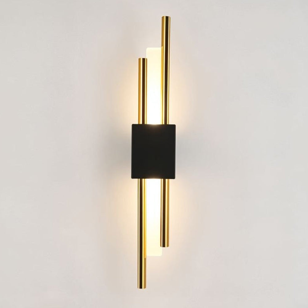 Modern Black and Gold Wall Sconce | LED Indoor Lighting Fixture