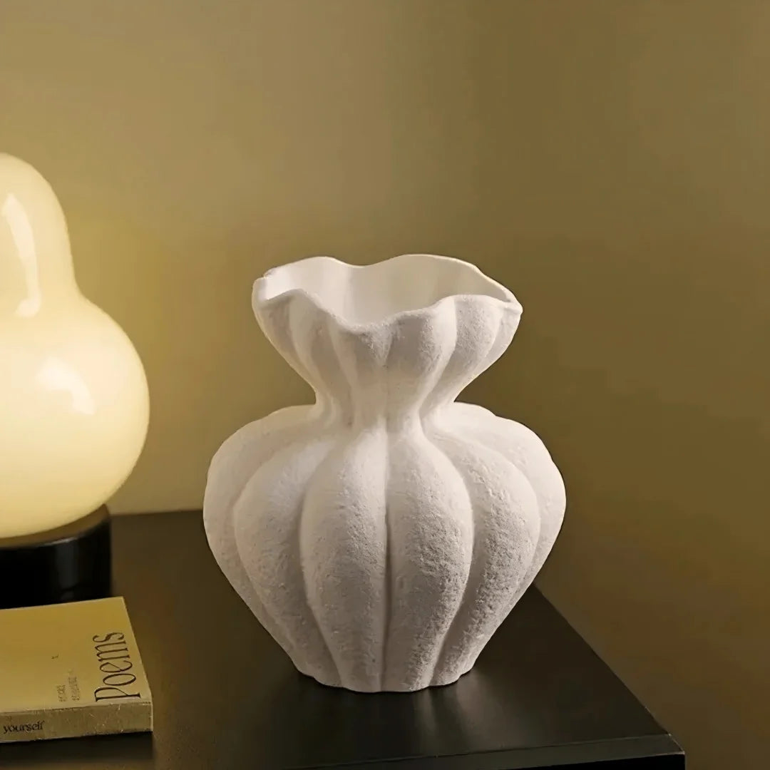 Modern White Ceramic Vase | Handmade Eco-Friendly Tabletop Decor