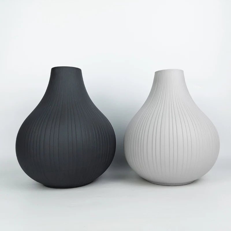 Nordic Modern Matte Ceramic Vase | Large Tabletop Flower Decor