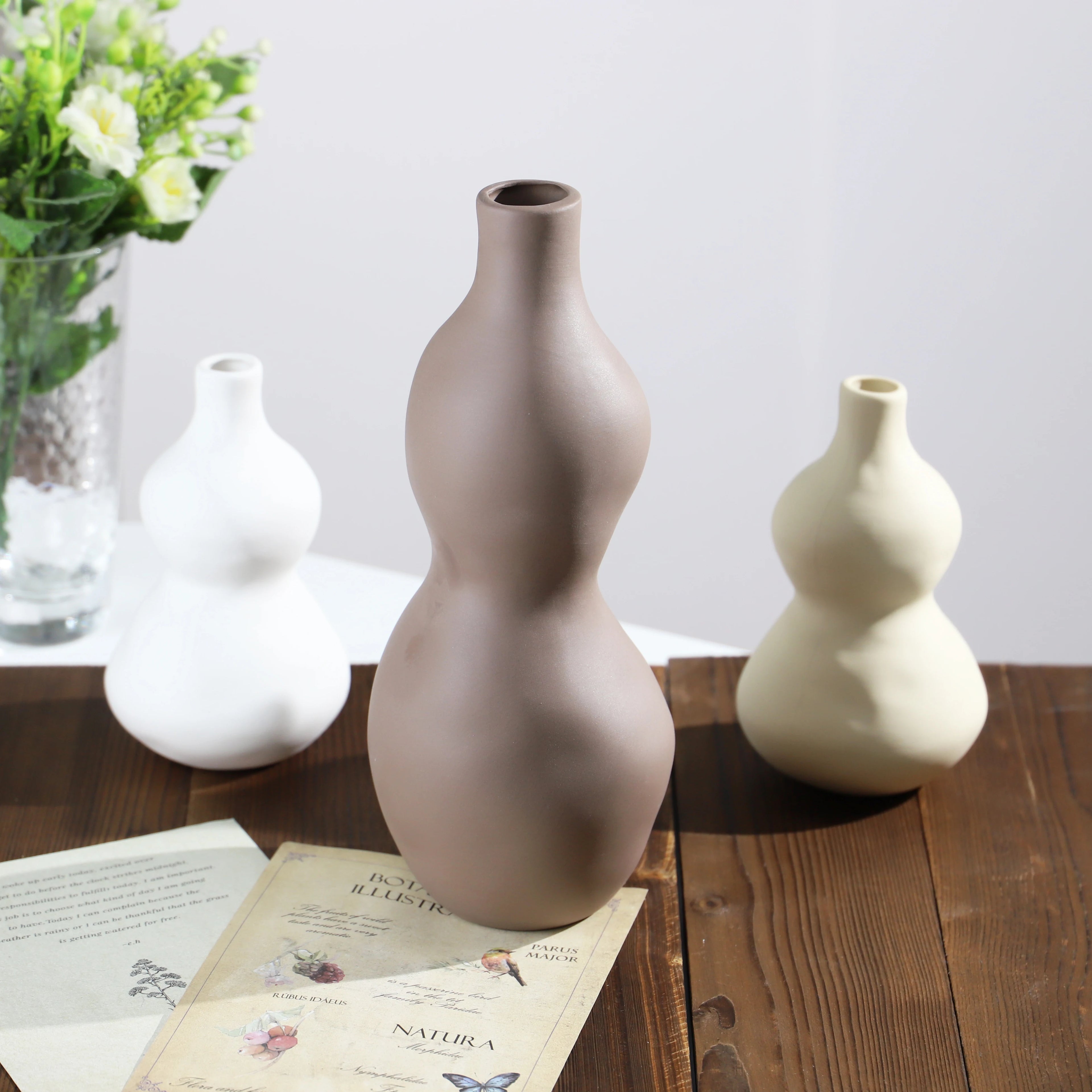 Nordic Modern Ceramic Vase | Minimalist Rustic Tabletop Decor