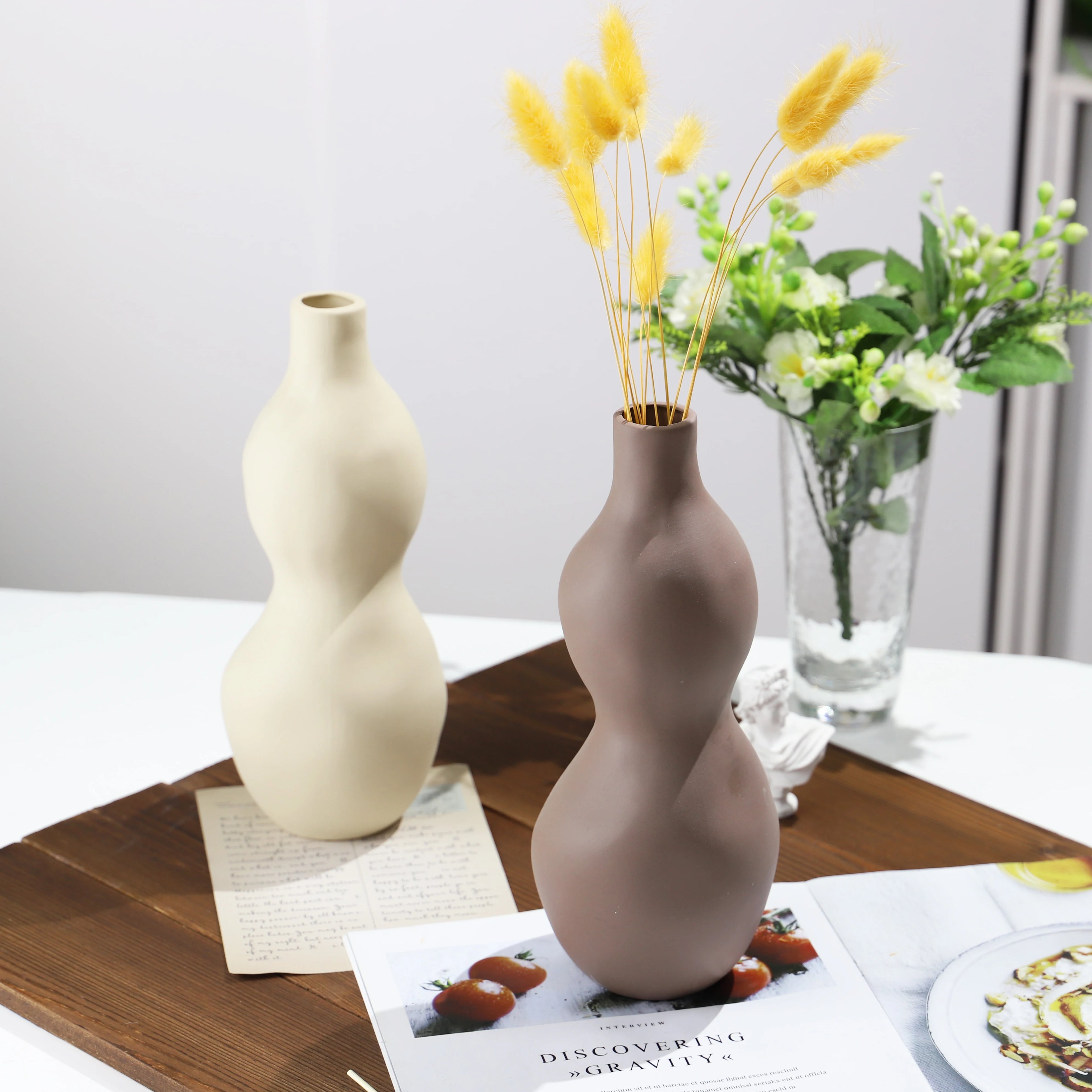 Nordic Modern Ceramic Vase | Minimalist Rustic Tabletop Decor
