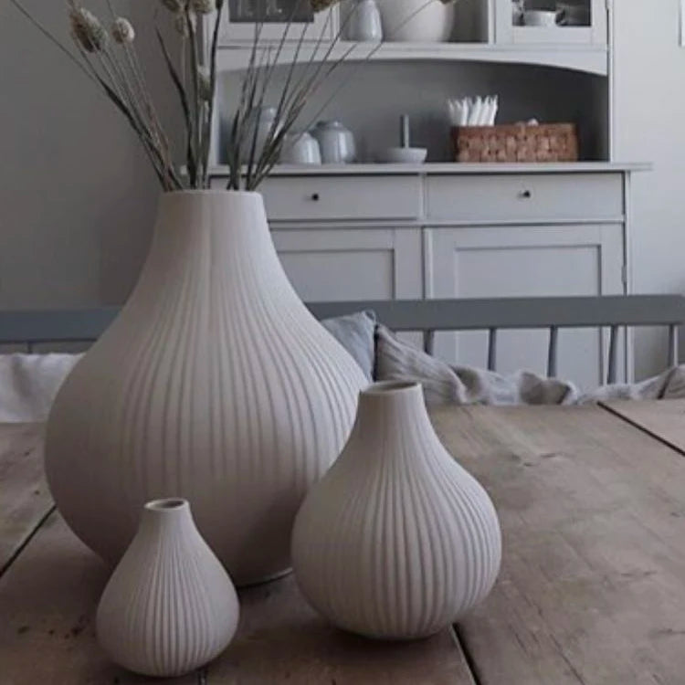 Nordic Modern Matte Ceramic Vase | Large Tabletop Flower Decor