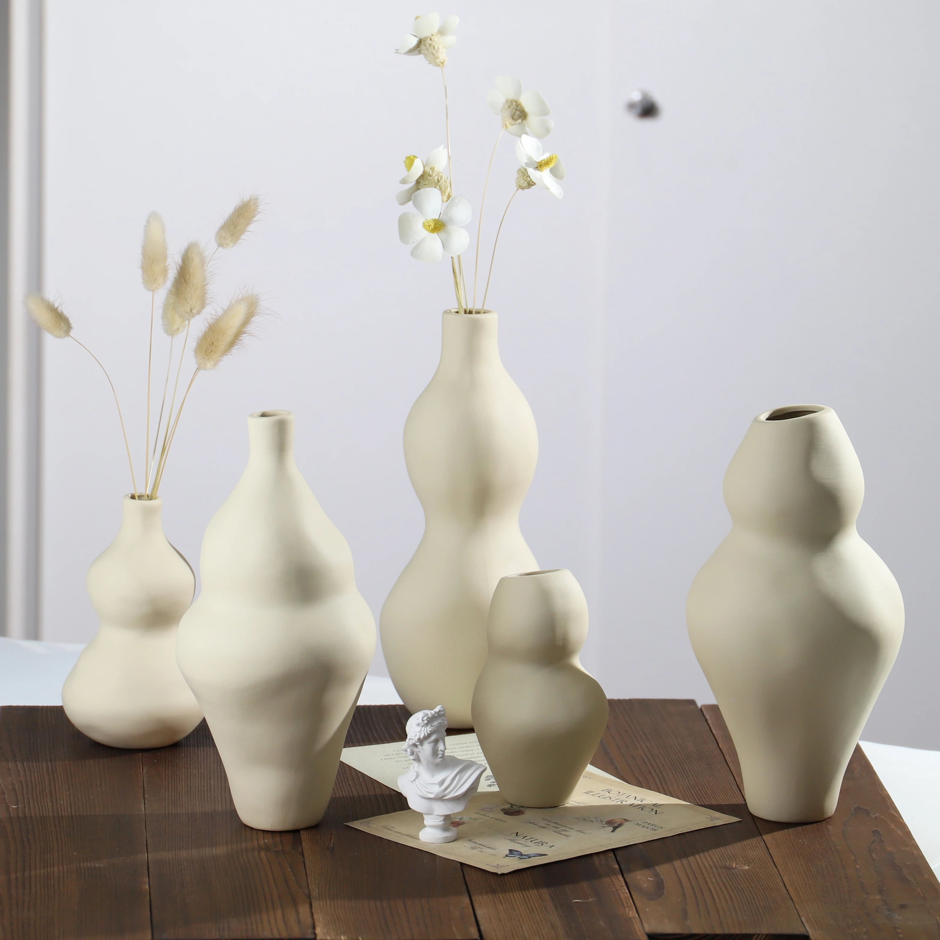 Nordic Modern Ceramic Vase | Minimalist Rustic Tabletop Decor