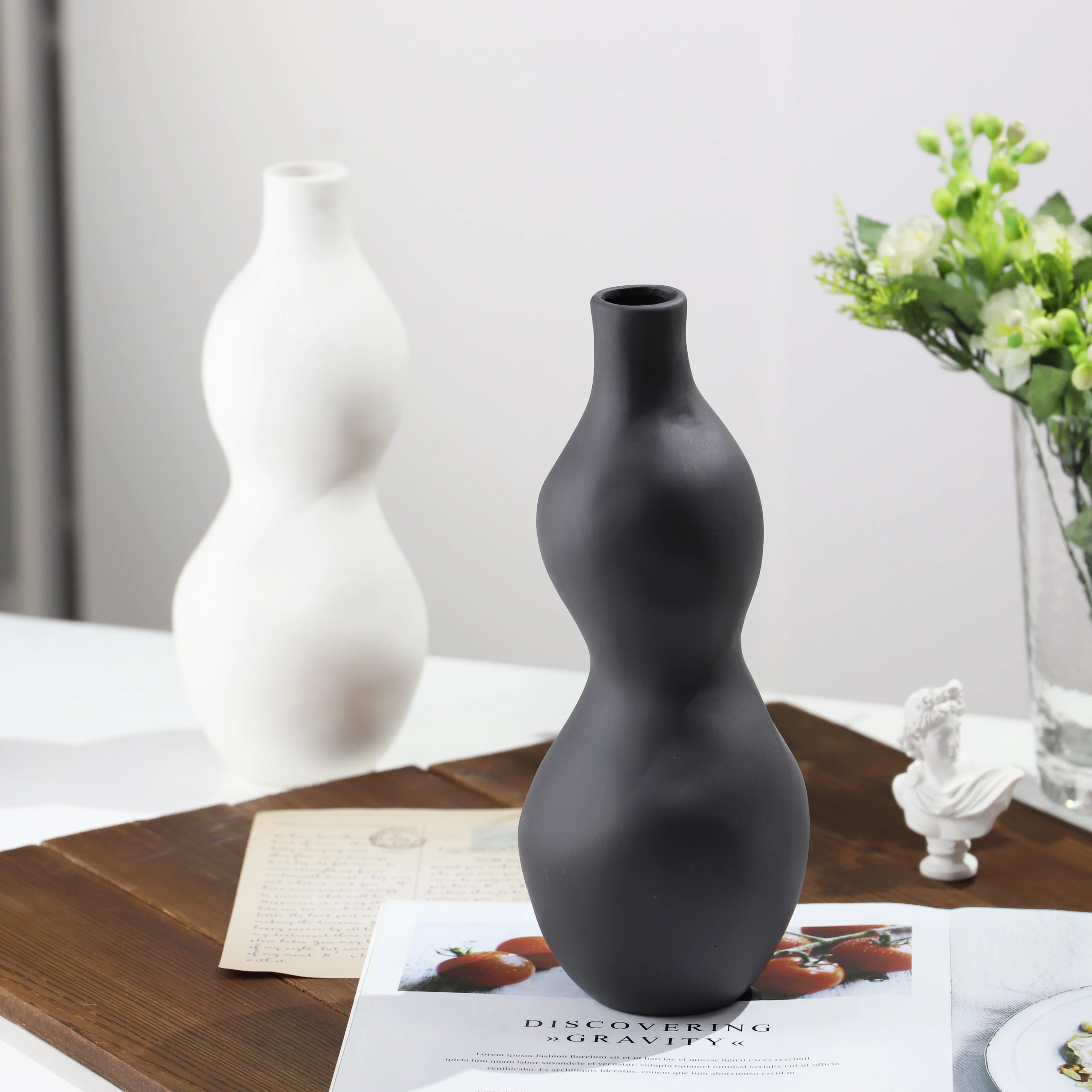 Nordic Modern Ceramic Vase | Minimalist Rustic Tabletop Decor