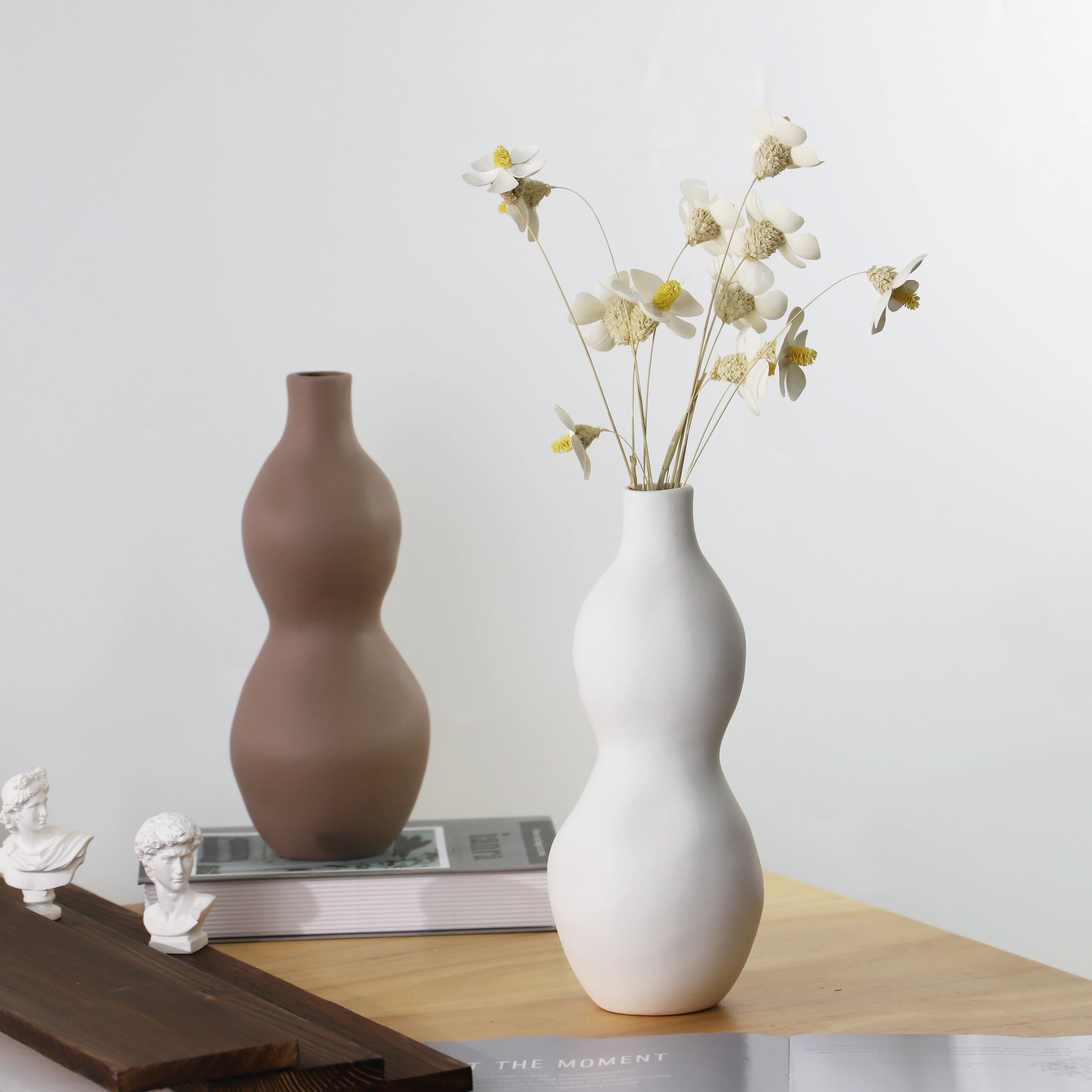 Nordic Modern Ceramic Vase | Minimalist Rustic Tabletop Decor