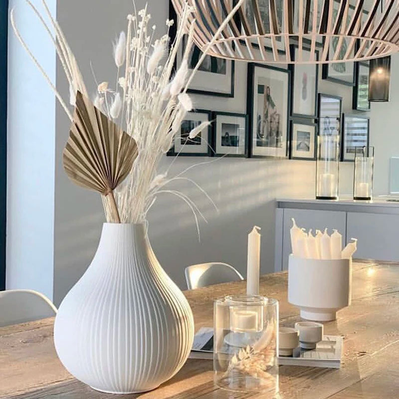 Nordic Modern Matte Ceramic Vase | Minimalist Tabletop Flower Decor