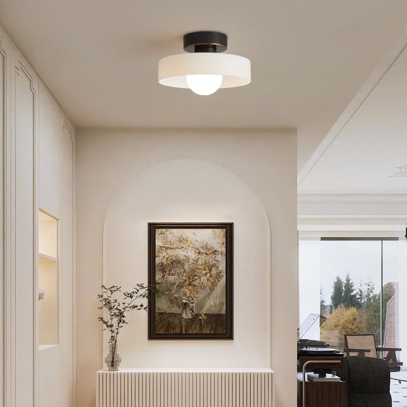 French Bauhaus Ceiling Light | Modern Brass & Glass LED Fixture
