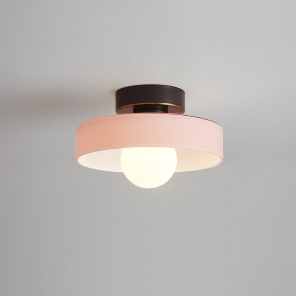French Bauhaus Ceiling Light | Modern Brass & Glass LED Fixture