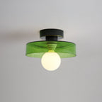 French Bauhaus Ceiling Light | Modern Brass & Glass LED Fixture
