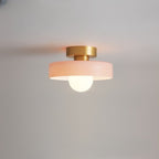 French Bauhaus Ceiling Light | Modern Brass & Glass LED Fixture
