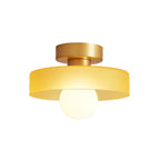 French Bauhaus Ceiling Light | Modern Brass & Glass LED Fixture