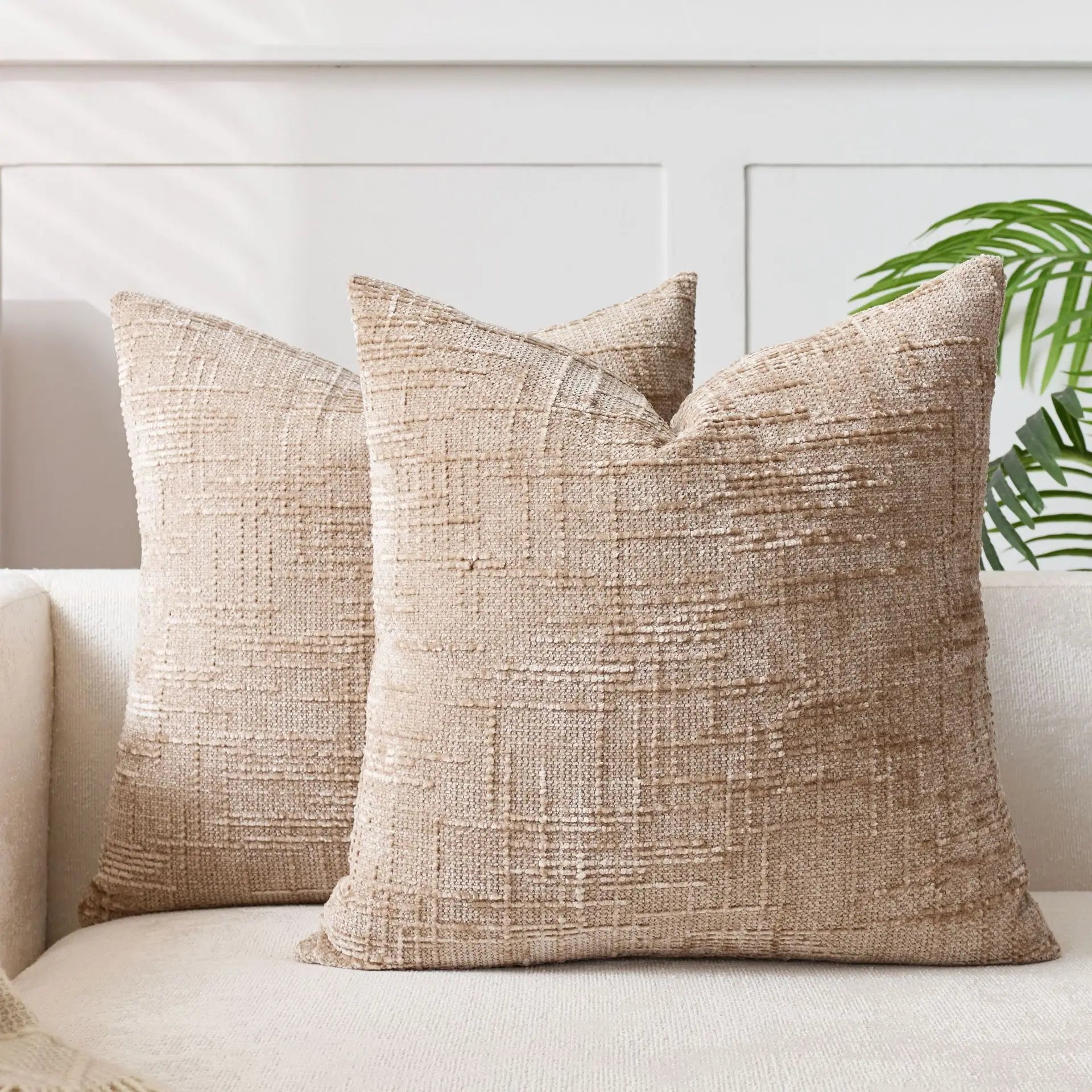 Chenille Coarse Yarn Cushion Cover | Bamboo Textured Throw Pillow Case