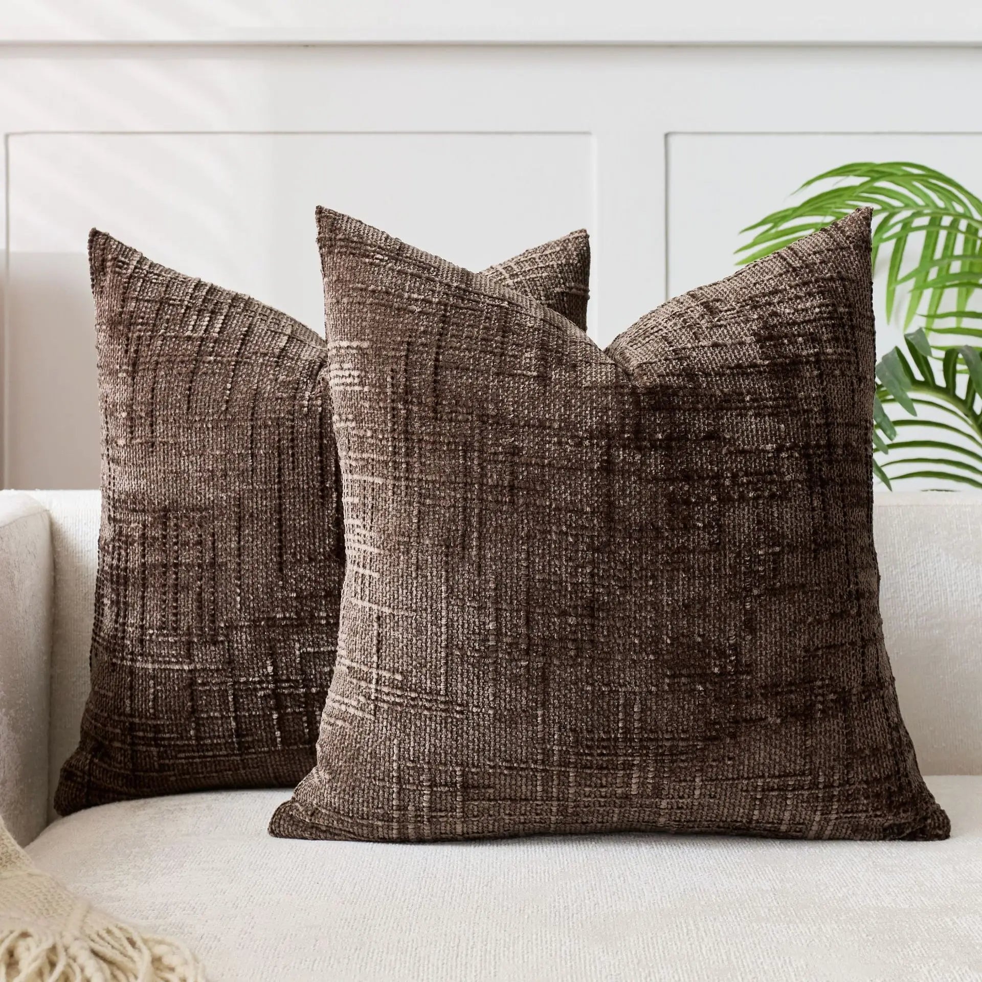 Chenille Coarse Yarn Cushion Cover | Bamboo Textured Throw Pillow Case