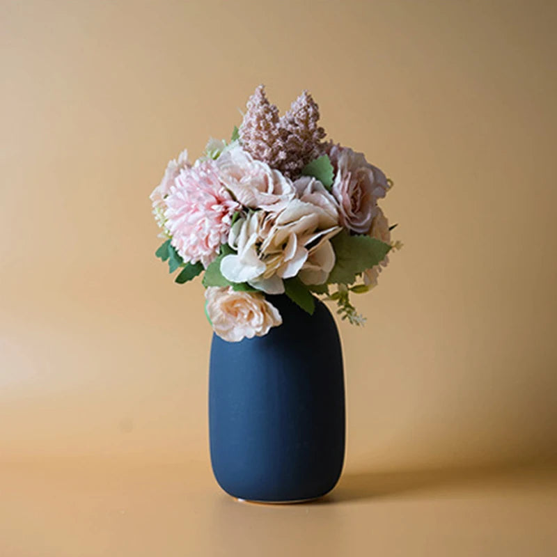 Nordic Ceramic Vase Home Decor | Minimalist Solid Color Flower Vase