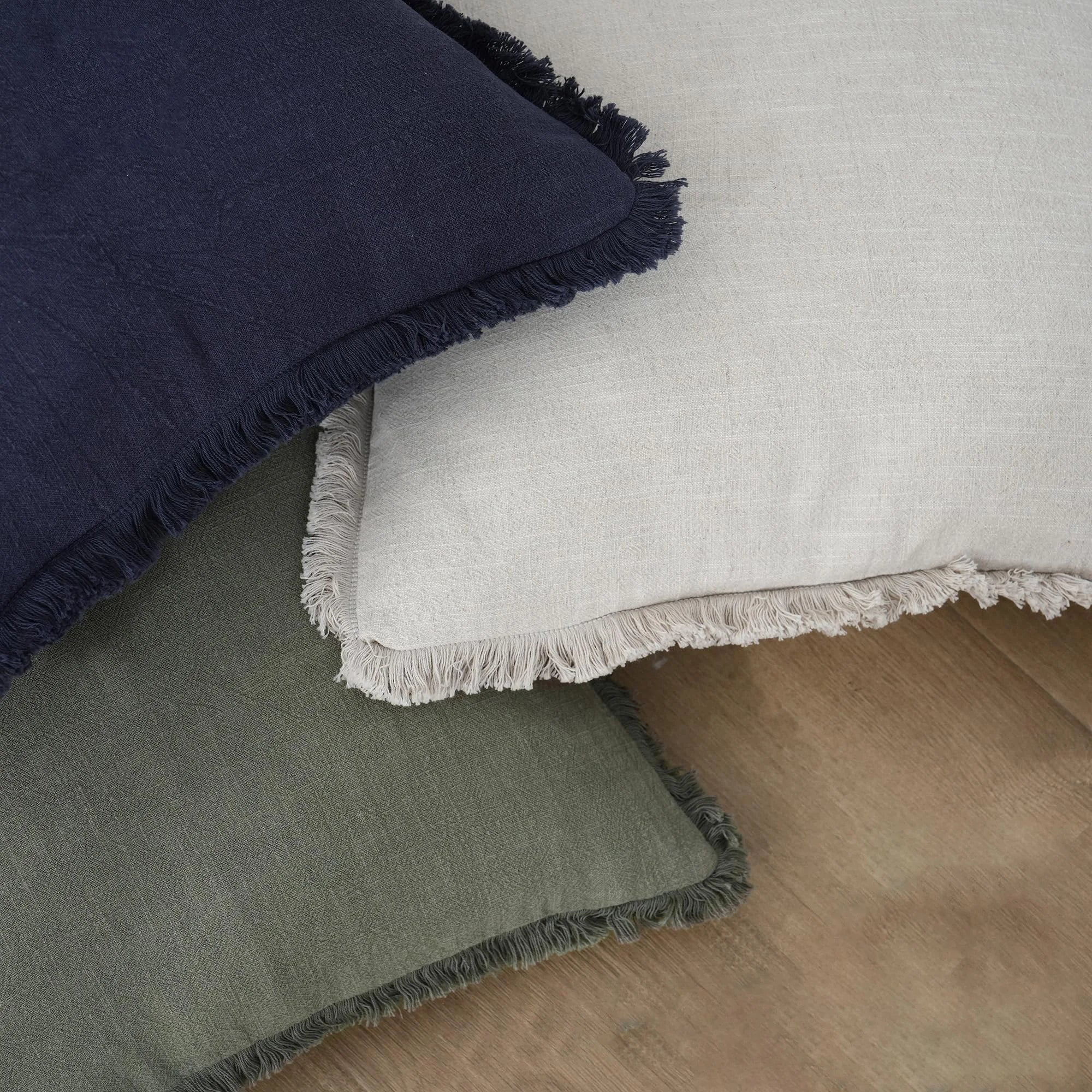 Boho Linen Fringe Pillow Cover | Soft Ramie Cotton Throw Cushion Case